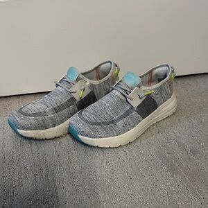 Women’s Gray and Blue Hey Dude Shoes